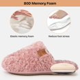 thumbnail image 3 of Zapatillas EverFoams para mujer Fuzzy Slip-on, espuma viscoelástica cálida, rosa, 3 of 6