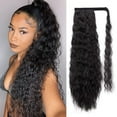 thumbnail image 2 of Wavy Curly Clip In Ponytail Hair Extensions Synthetic Natural Wig 24 Inch for Effortless Style, 2 of 2