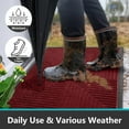 thumbnail image 4 of Buganda Heavy Duty Rubber Door Mat for Outside Entry, 32" x 47" Non-Slip Waterproof Doormat for Inside, Low Profile Dirt Trapper Doormat, Burgundy, 4 of 10