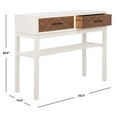 thumbnail image 6 of SAFAVIEH Ajana Modern 2 Drawer Console, Distressed White/Honey, 6 of 14