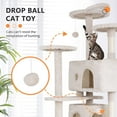 thumbnail image 5 of Bestpet 70 in Beige Particleboard Cat Tree Tower with Funny Toys, 5 of 7