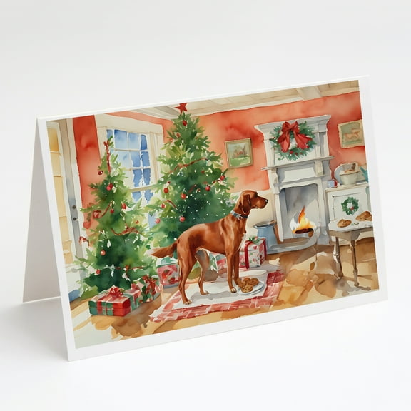Redbone Coonhound Christmas Cookies Greeting Cards Pack of 8 7 in x 5 in