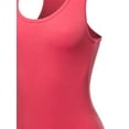 thumbnail image 4 of A2Y Women's Fashion Basic Premium Cotton Racerback Tank Body Suit Fuchsia M, 4 of 5