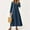 06# Navy, variant on UoCefik Women Short Sleeve Linen Cotton Shift Dress Boho Long Sleeve Flowy Long Dress Business Casual V Neck Dresses Loose Fit Fall Vacation Beach Sundress Green M
