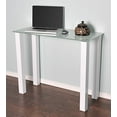 thumbnail image 3 of RTA Home & Office CT-015W Gloss White Utility Desk or Utility Stand with Frosted Tempered Glass, 3 of 3