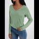 thumbnail image 5 of Camisetas con Cuello en V para Mujer, Blusas de Encaje de Larga, Holgadas, Elegantes e Informales, para Otoño e Invierno, A . Verde XXL, 5 of 8