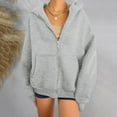 thumbnail image 2 of SGMVNU Hoodies for Women Zip up Hoodie Oversized Sweatshirt Jackets Fall Winter Coats 2025 Fashion Jakcet with Pockets(Grey,XXL), 2 of 8
