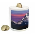 thumbnail image 2 of Nepal Piggy Bank, Himalayan Mountain in the Sunset Nature Photography Idyllic Composition Trekking, Ceramic Coin Bank Money Box for Cash Saving, 3.6" X 3.2", Multicolor, by Ambesonne, 2 of 4