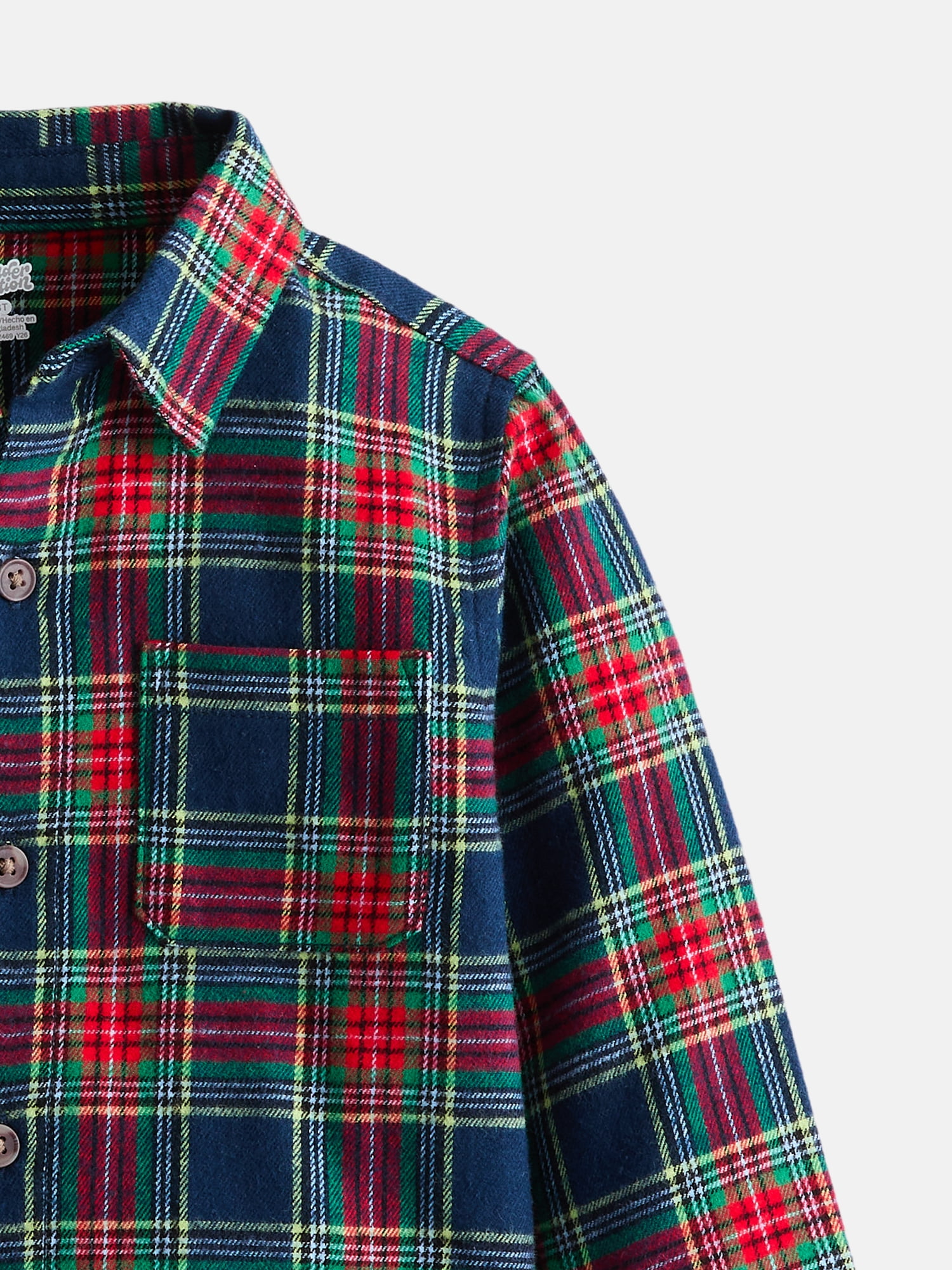Wonder Nation Toddler Boys' Flannel Shirt with Long Sleeves, Sizes 12M-5T