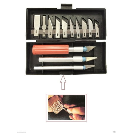 Hobby Blade - 13pc Hobby Razor Knife Set w/Blades w/Case (Exacto Blades fits knife) Stencil, 13pc Hobby Razor Knife Set w/Blades w/Case (Exacto Blades fits knife) Stencil By WennoW