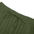 thumbnail image 5 of hoksml Girls Cotton Wide Leg Pants, Back to School Elastic Waist Drawstring Casual Trousers with Pockets, 5 of 9