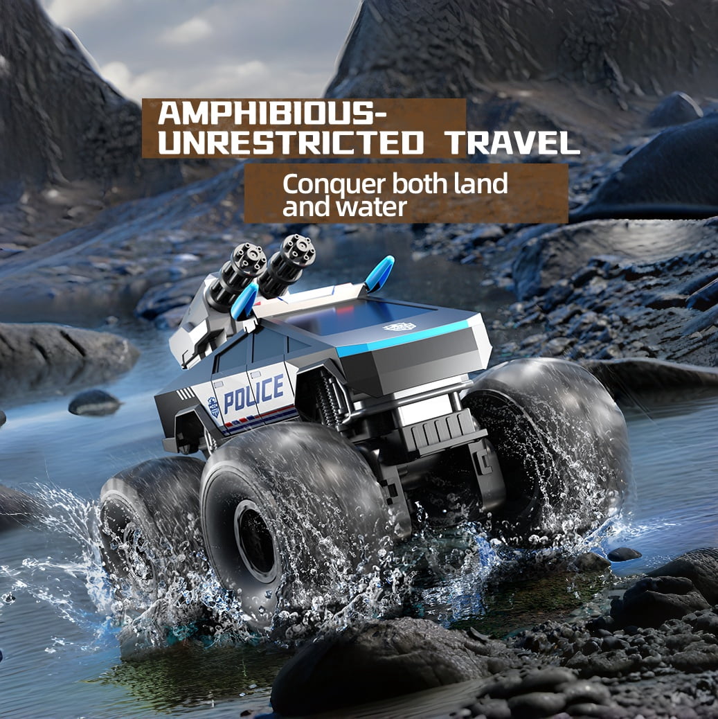 HNH 1:16 RC Waterproof Monster Truck, Amphibious RC Cars 4WD Remote Control Car Trucks, All Terrain Off-Road Pickup Cybertruck Toy for 6-15 Year Old Boys Girls Kids Gifts