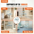 thumbnail image 2 of VEVOR Commode Chair, Bedside Commode with Drop-Down Arms and Detachable Backrest, 5-Level Adjustable Height, 7L Removable Bucket, Easy to Assemble, 1000LBS Capacity, Portable Toilet for Adults Seniors, 2 of 9