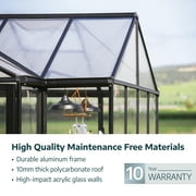 Palram - Canopia Triomphe Chalet - 12' x 15' - Walk-In Hobby Greenhouse - Black - with 2 Roof Vents