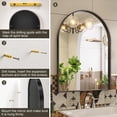 thumbnail image 5 of 22x30 Inch Arched Wall Mirror with Black Metal Frame for Bathroom, Bedroom, Living Room, 5 of 10