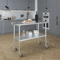 thumbnail image 4 of AmGood 48" Long x 24" Deep Stanless Steel Work Table with Casters | Mobile Metal Table, 4 of 9
