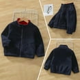 thumbnail image 2 of SGMVNU Cute Warm Overcoats Windproof Autumn Winter Toddler Boys Girls Long Sleeve Solid Colour Zipper Casual Jacket Kids Coats Windbreaker Outerwear(Size 8-10 Years, Navy), 2 of 4