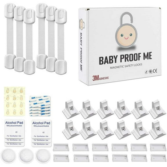 Baby Proof Me 21-Piece Child Safety Lock Bundle with Magnetic Cabinet Locks and Safety Straps
