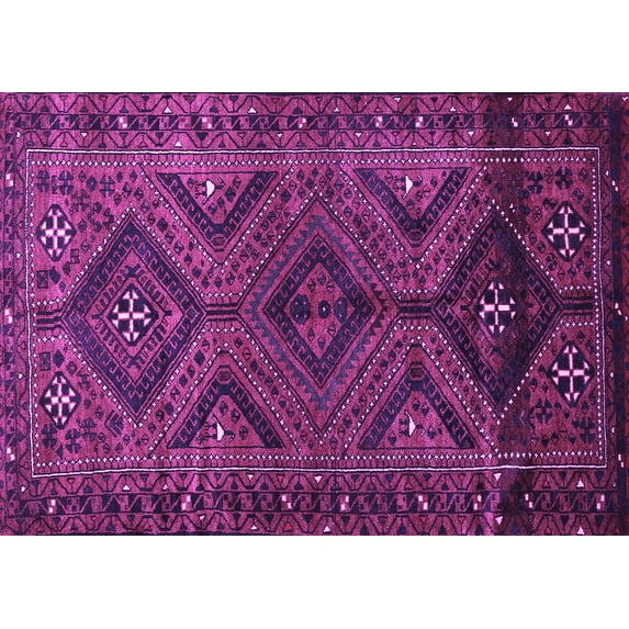 Ahgly Company Indoor Rectangle Persian Purple Traditional Area Rugs, 5' x 7'