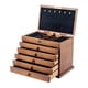 thumbnail image 5 of Joyero de madera, organizador de joyas con cerradura, expositor de joyas, caja de baratijas para collares, tocador y organización Forro negro con gancho, 5 of 9