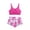 Hot Pink, variant on Shadoumai Girls Two Piece Swimsuits For Kids High Waist Bikini With Ruffle Top And Swim Shorts UPF 50 Sun
