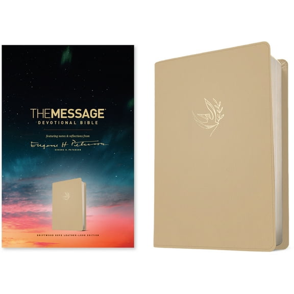 The Message Devotional Bible (Leather-Look, Driftwood Dove): Featuring Notes and Reflections from Eugene H. Peterson, (Hardcover)