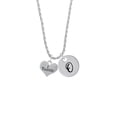 thumbnail image 2 of Delight Jewelry Silvertone I Tumble Heart Silvertone Script Initial Disc - O - Charm Necklace, 20"+3", 2 of 4
