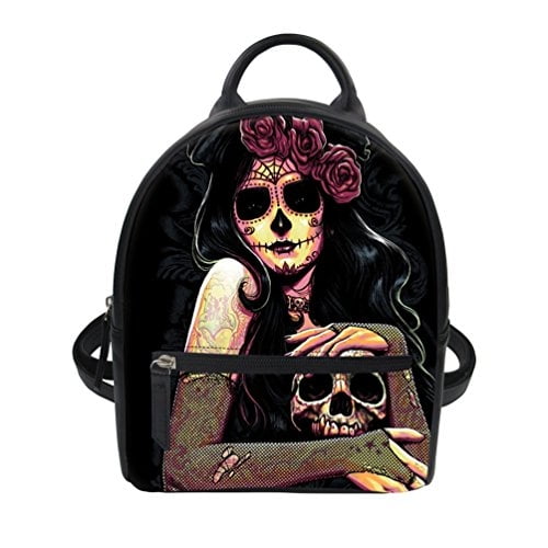 Bolso Mochila Mini Mujer Freewander Estampado Divertido Calavera