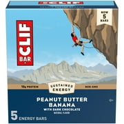 CLIF BAR - Peanut Butter Banana with Dark Chocolate Flavor - Made with Organic Oats - 10g Protein - Non-GMO - Plant Based - Energy Bars - 2.4 oz. (5 Pack)