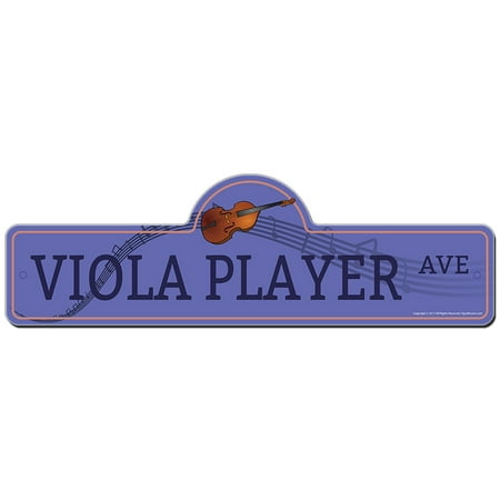 Player Street Sign - Viola Player Street Sign | Indoor/Outdoor | Funny Home Decor for Garages, Living Rooms, Bedroom, Offices | SignMission personalized gift