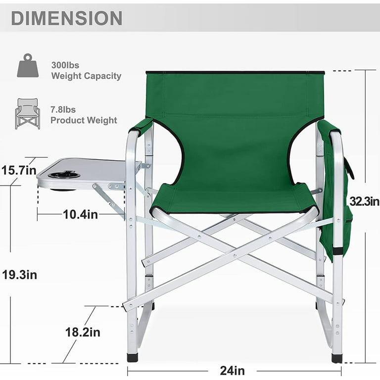Camping Chair Heavy Duty, Folding Directors Chair, Low Rocking