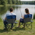 thumbnail image 4 of 2PCS Oversized Camping Directors Chair, Portable Folding Lawn Chairs for Adults Heavy Duty with Side Table, Outdoor Foldable Camp Chair with Pocket for Beach, Fishing,Picnic, 4 of 7