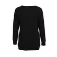 thumbnail image 5 of Dyfzdhu Long Sleeve T Shirts for Women Casual Crew Neck Loose Fit Cotton Solid Blouse Tops With Pockets Black, 5 of 8