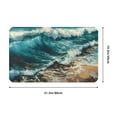 Bathroom Rugs Non Slip Washable Blue Ocean Waves Water Absorbing Bath