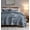 Striped-blue Grey, variant on Lightweight Crinkly Channel Pick Stitch Textured Bedspread Soft Shabby Chic Farmhouse Country Coverlet for All Season, 2 Shams