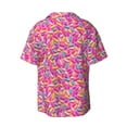 thumbnail image 5 of Salouo Colorful Donuts 1 Pattern Cuban Collar Shirts for Men Button-Down Shirt Men's Short Sleeve Shirts Hawaiian Shirts Casual Shirts -X-Large, 5 of 6