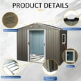 thumbnail image 6 of CarButler 8x6ft Metal Outdoor Storage Shed with Window and Lockable Sliding Doors for Garden Backyard Patio Lawn Gray, 6 of 7