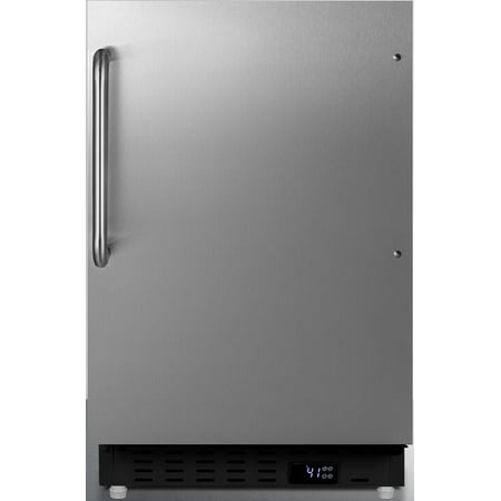 Summit ALR47BSSTB 20 inch Built-In ADA Compliant Compact Refrigerator with 3.53 cu. ft. Capacity; Adjustable Thermostat; Adjustable Glass Shelves and Fruit and Vegetable Crisper in Stainless Steel