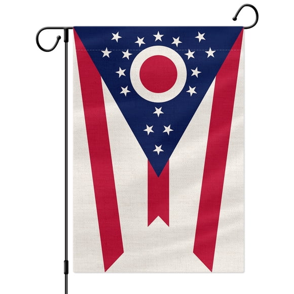 PTEROSAUR American Ohio State Garden Flag, 12.5x18 inch Double Sided for Home Garden Decoration