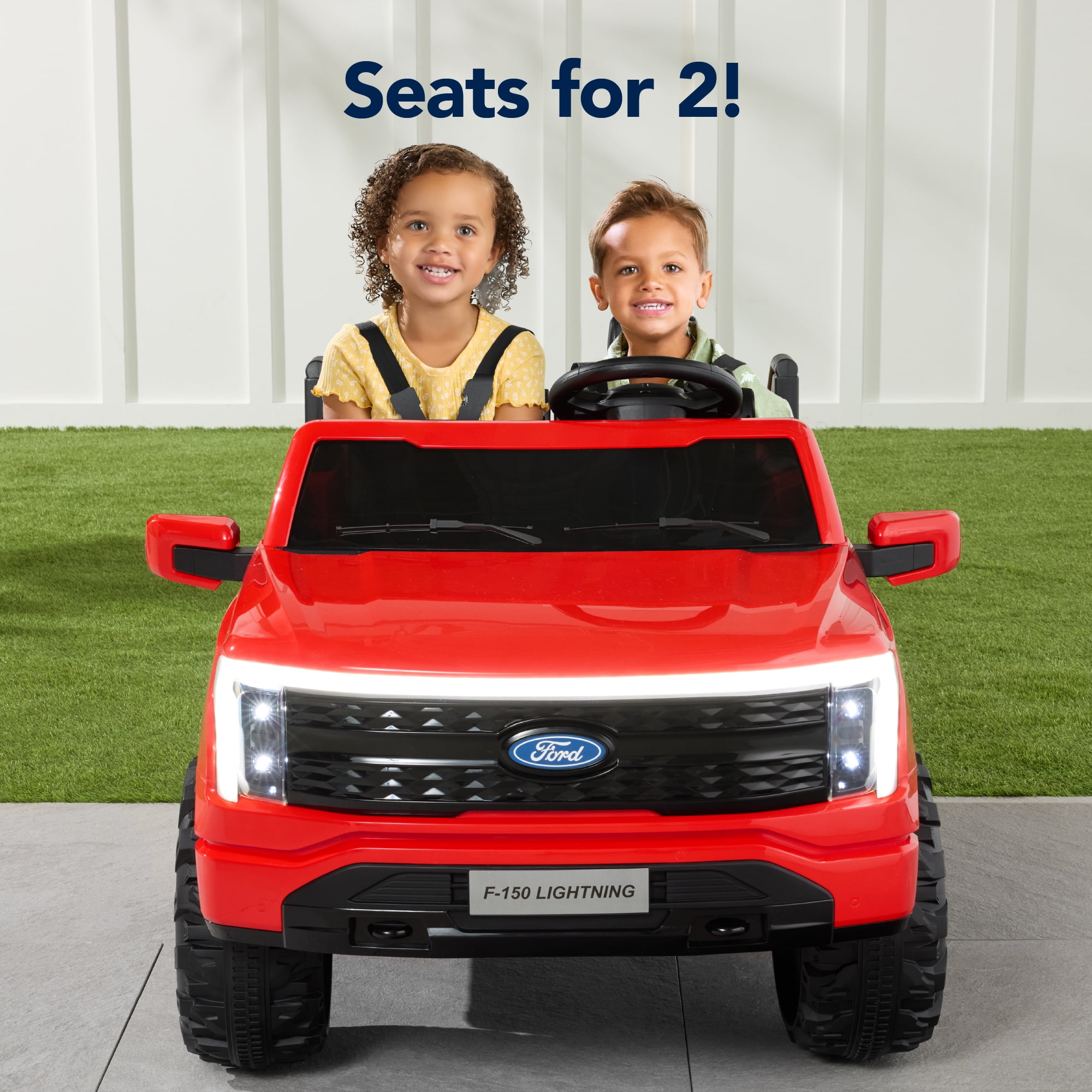 Best Choice Products Kids 24V Ride On Truck Officially Licensed Ford Lightning w/ Remote, LED Lights, 2 Speeds - Red