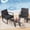 Black, variant on Asofer 3 PCS Patio Furniture Set, Outdoor Rocking Wicker Chair with Cushion & Coffee Table, Balcony, Poolside, Gray