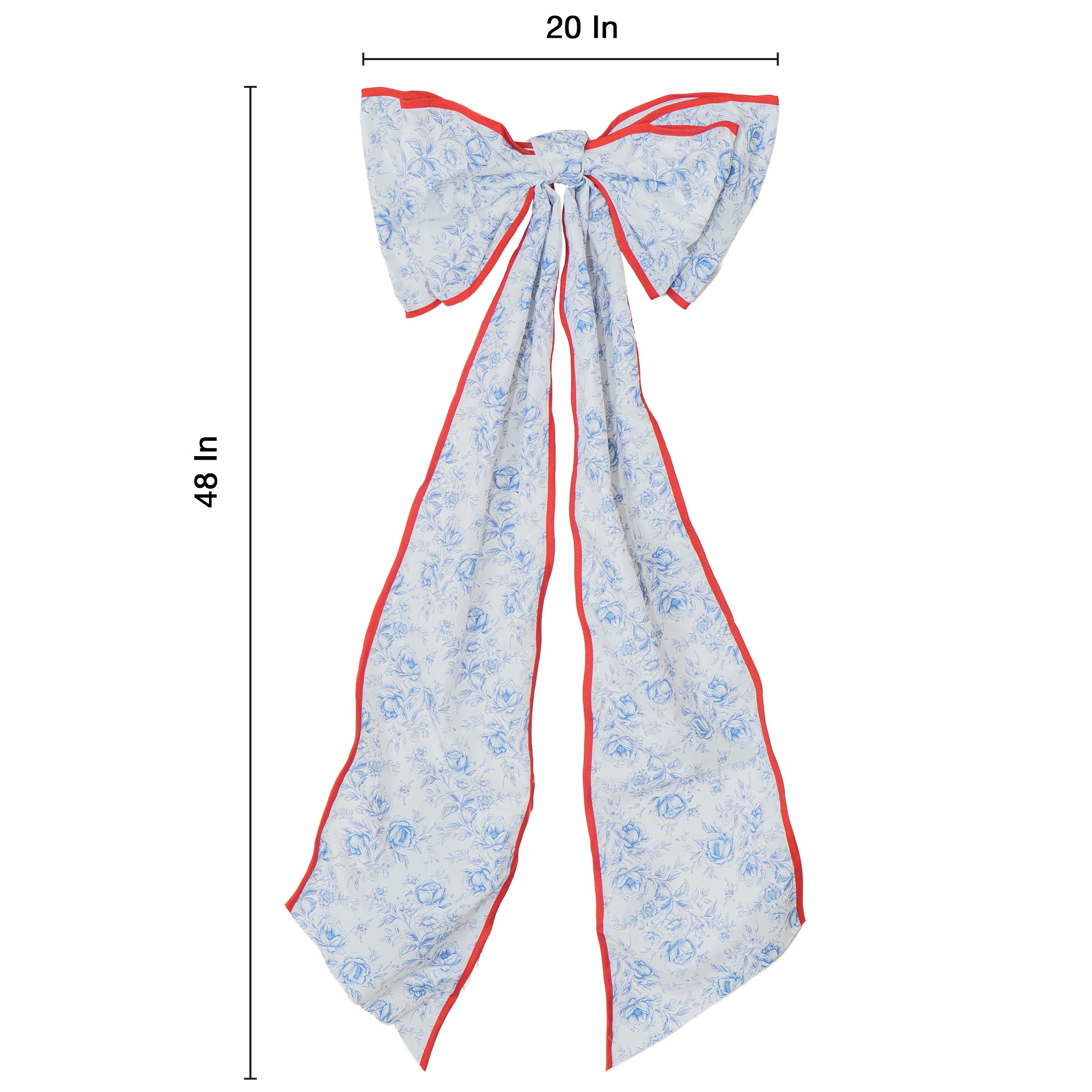 Extra Large Floral Decorative Bow, Red and Blue, 48", by My Texas House