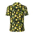 thumbnail image 3 of Vsdgher Lemon Fruits Flowers Leaves Print Men's Short Sleeve Stretch Polo Shirt, Moisture-Wicking Performance Polo Shirt, 3 of 8