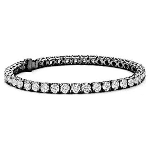 White on Black Fashion Jewelry in  Cubic Zirconia Tennis Bracelet in Sterling Silver / Everyday Fashion Bracelet makes the Perfect Gift
