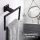 thumbnail image 3 of Toallero cuadrado de aro (negro) Toallero de baño Perchero Accesorios de baño Hotel contemporáneo Estilo cuadrado Montado en la pared Acero inoxidable Sus 304 pulido, 3 of 5