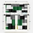 thumbnail image 3 of Green Kitchen Curtains Checkered Window Curtains and Valances Set of 3, Black Grey White Geometric Short Tier Curtain for Kitchen, Modern Abstract Small Kitchen Decor 52" x 24", 3 of 5