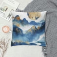 thumbnail image 2 of Acheng Gold and Blue Abstract Art Plush Pillowcase 1 Piece White, 2 of 5