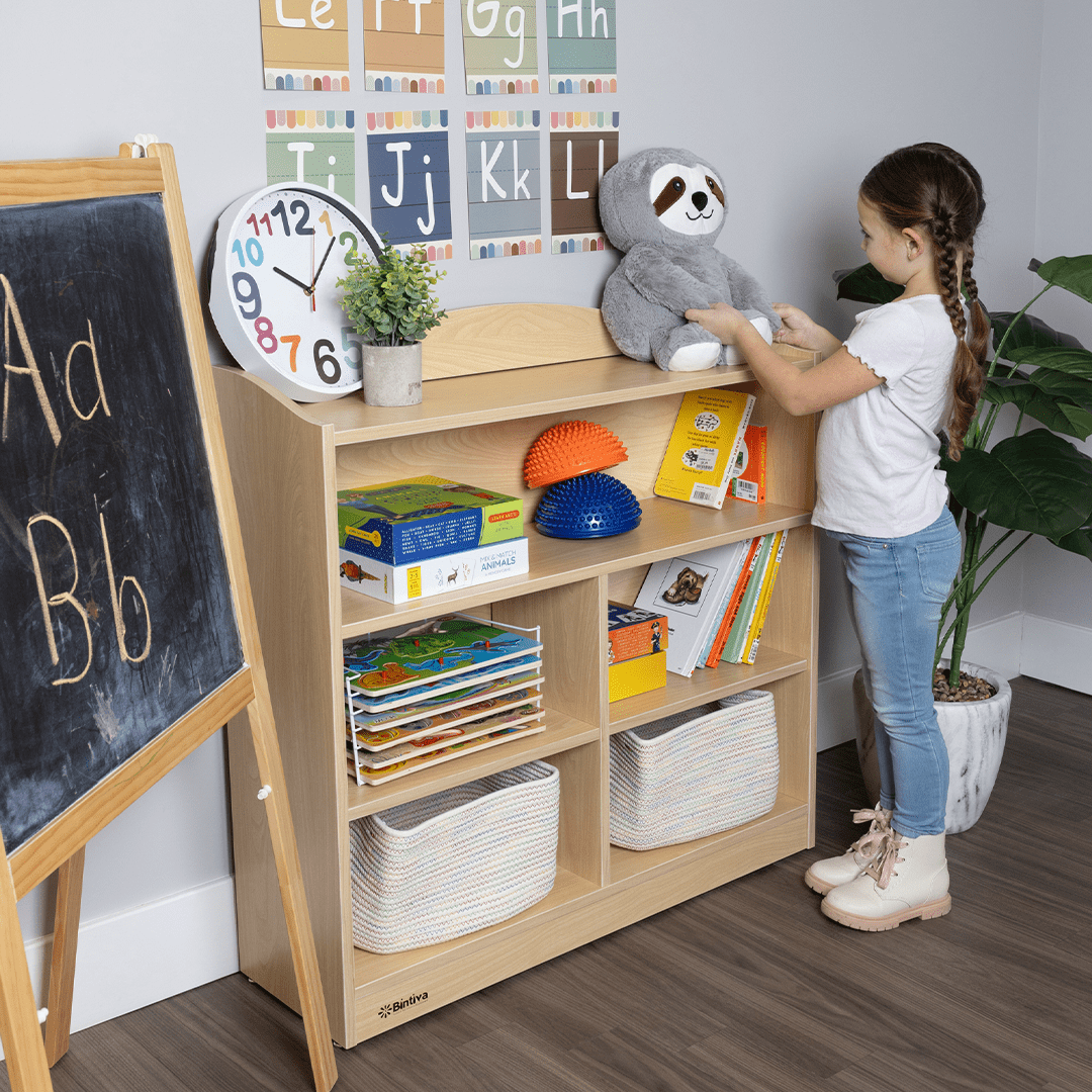 Schooled Deluxe Bookcase with Adjustable Shelves, Bookshelf Book Display for Classroom Organization, 60"