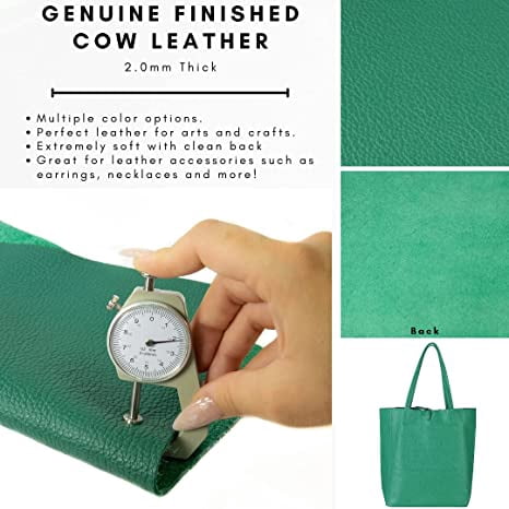 Genuine Leather Tooling and Crafting Sheets | Heavy Duty Full Grain Cowhide (2mm) | Flotter Green