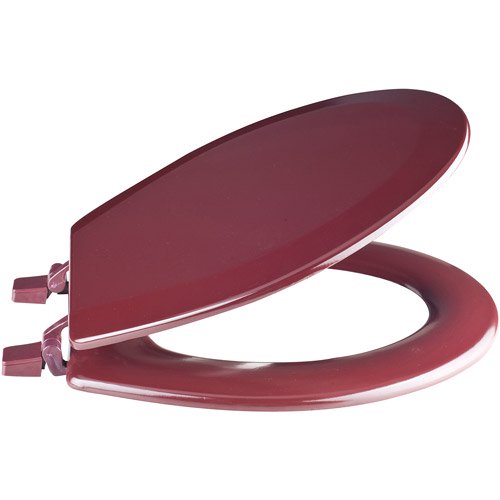 Achim Fantasia 17" Standard Wood Toilet Seat, Standard, Burgundy